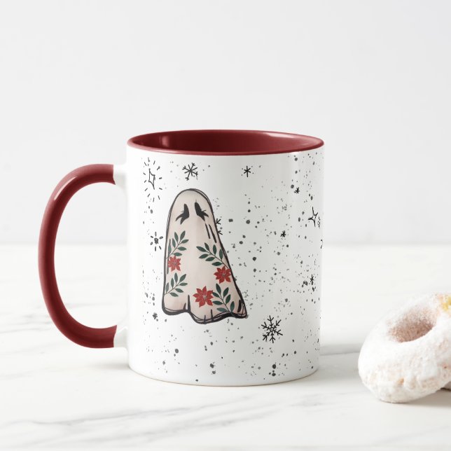 Caneca Café Fantasma de Natal (Com Donut)