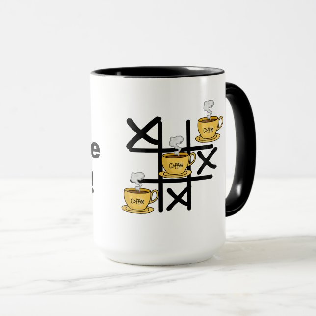Caneca Café ganha Tic Tac Toe Mug (Frente Esquerda)