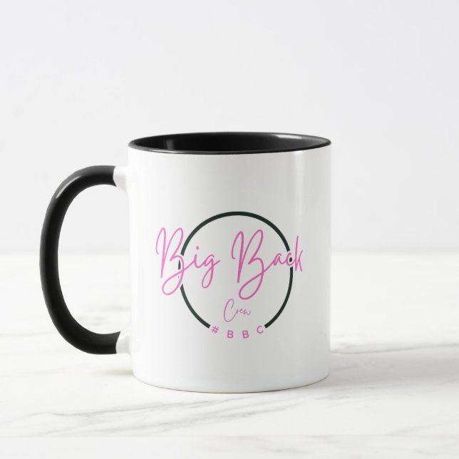 Caneca Café Grande Tripulação Traseira #BBC (Fonte Rosa) (Esquerda)