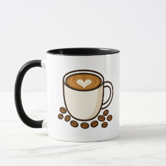 Caneca Café Lover Latte Art Mug - Heart Cappuccino De
