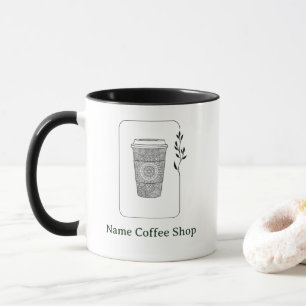 Caneca Café moderno simples floral