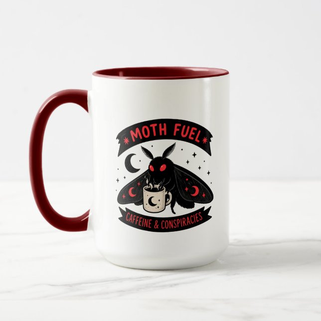 Caneca Café Mothman Combustível de Mariposa Cafeína e Con (Esquerda)
