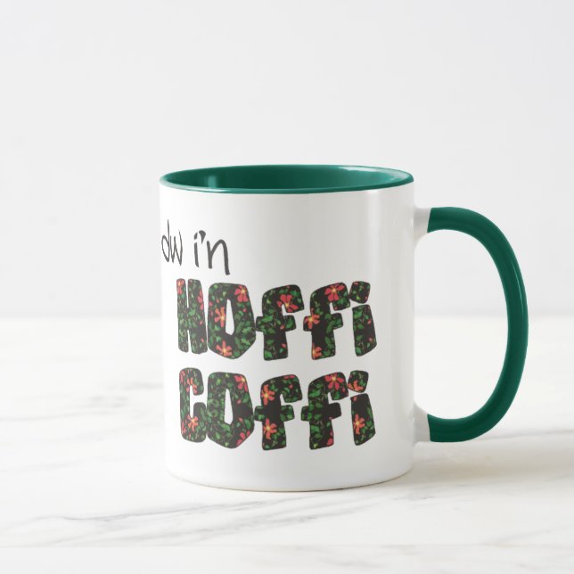 Caneca Café Mug de Língua Galesa Hoffi Coffi, Floral (Direita)
