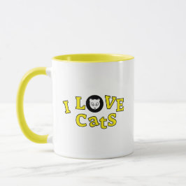 Caneca Café Mug Eu adoro design de gato