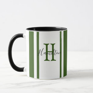 Caneca Café Mug - HAMbyWG - Verde com Stripe Branca