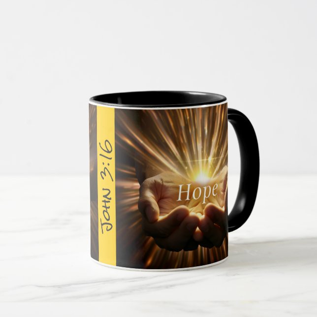 Caneca Café Mug, "John 3:16" Christian (Frente Esquerda)