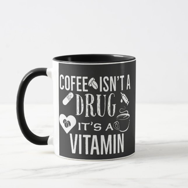 Caneca Café não é uma droga é uma vitamina Amante de café (Esquerda)