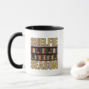Caneca Café Natalino de Estante da Temporada de Prateleir