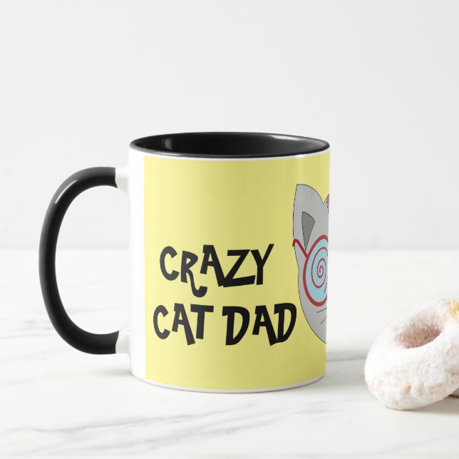 Caneca Café PAI CRAZY CAT (Com Donut)