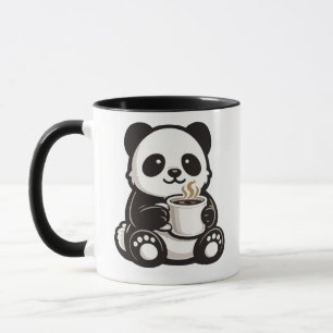 Caneca Café Panda Fofo – Panda Kawaii Segurando Café