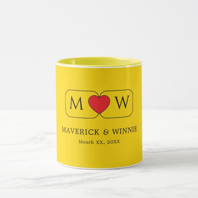 Caneca Café para Casais Elegantes Presente de Casamento (Centro)