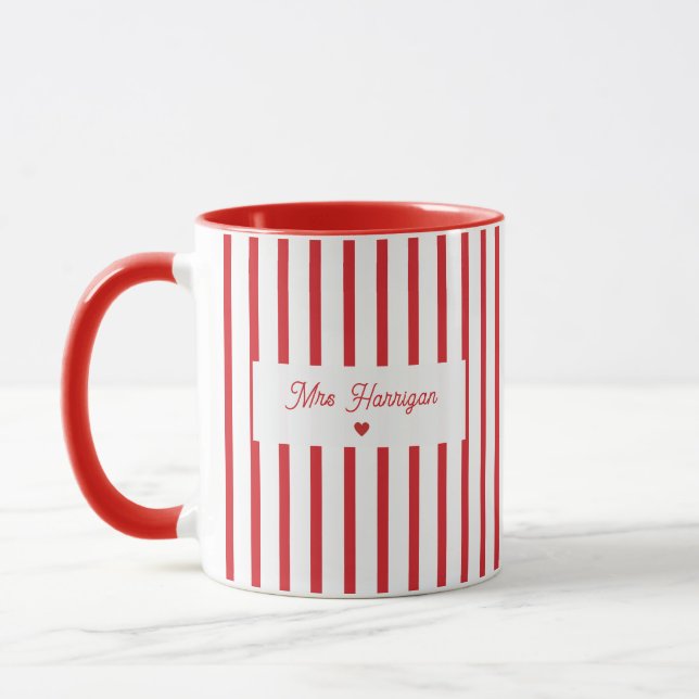 Caneca Café para Professores com Faixa Vermelha (Esquerda)