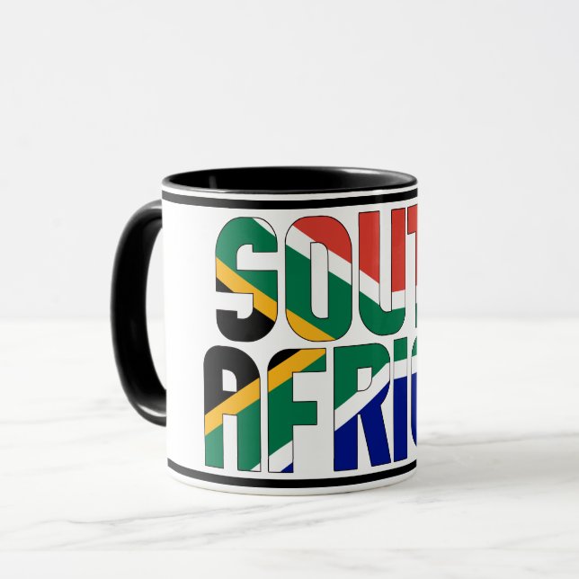 Caneca Café Patriótico da Bandeira Nacional da África do  (Frente Esquerda)