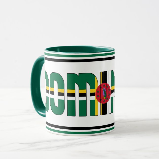 Caneca Café Patriótico da Bandeira Nacional Dominica (Frente Esquerda)
