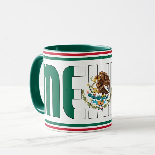 Caneca Café Patriótico de Bandeira do México (Frente Esquerda)