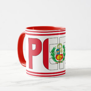 Caneca Café Patriótico de Bandeira do Peru