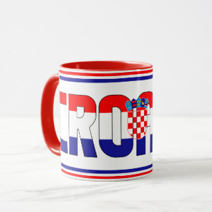Caneca Café Patriótico de Bandeira Nacional da Croácia