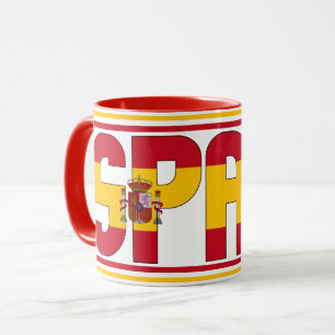Caneca Café Patriótico de Bandeira Nacional da espanha