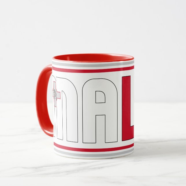 Caneca Café Patriótico de Bandeira Nacional de Malta (Frente Esquerda)