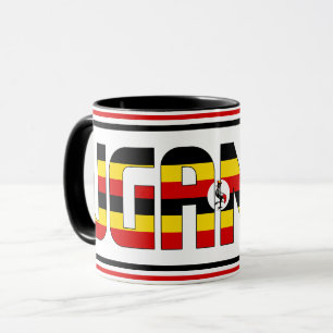 Caneca Café Patriótico de Bandeira Nacional de Uganda