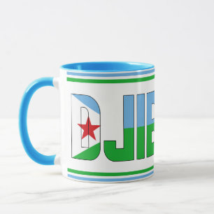 Caneca Café Patriótico de Bandeira Nacional do Jibuti