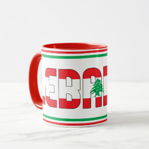 Caneca Café Patriótico de Bandeira Nacional do Líbano
