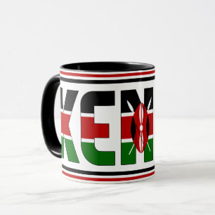Caneca Café Patriótico de Bandeira Nacional do Quênia