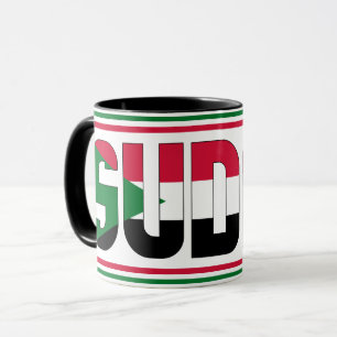 Caneca Café Patriótico de Bandeira Nacional do Sudão
