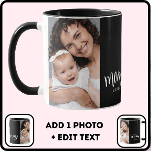 Caneca Café Personalizado com Foto da Mãe e Ano de Fundaç