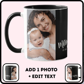 Caneca Café Personalizado com Foto da Mãe e Ano de Fundaç