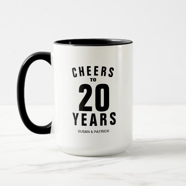Caneca Café personalizado de aniversário de casamento da  (Esquerda)