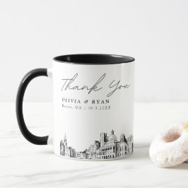 Caneca Café Personalizado de Casamento de Boston