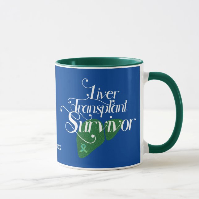 Caneca Café Personalizado De Sobrevivência De Transplante (Direita)