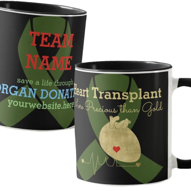 Caneca Café Personalizável da Equipe de Transplante Cardí (Criador carregado)