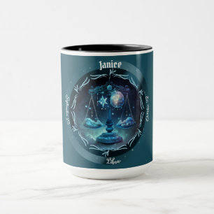 Caneca Café Personalizável do Zodíaco de Libra