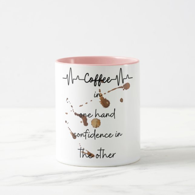 Caneca café por um lado, confiança no outro (Centro)