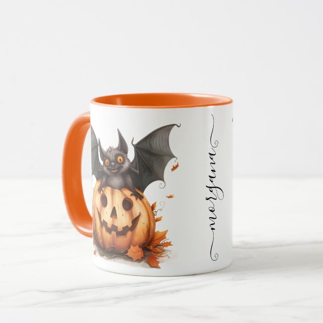 Caneca Café Preto e Pumpkin do Quirky Halloween (Frente Esquerda)