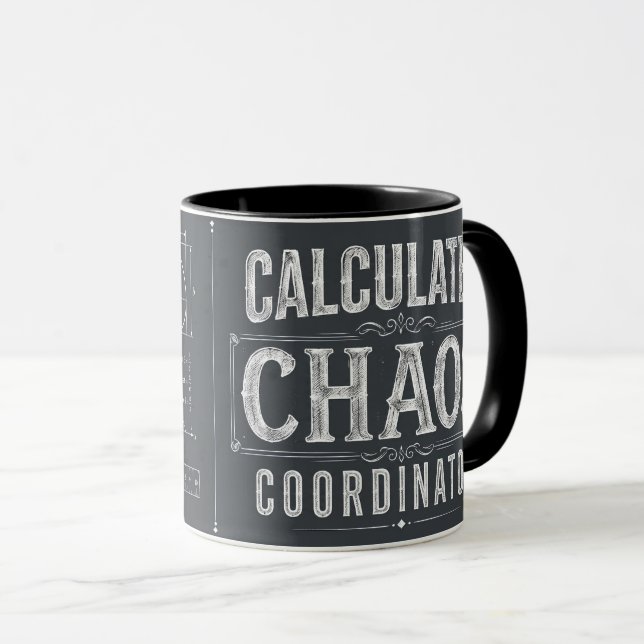 Caneca Café Professor de Matemática Coordenador de Caos C (Frente Esquerda)