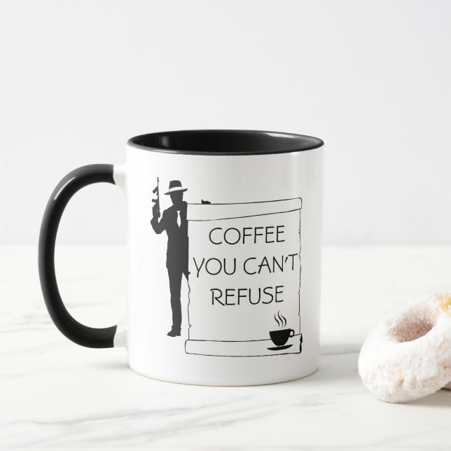 Caneca Café que você não pode recusar engraçado personali (Com Donut)