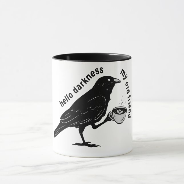 Caneca Café Raven Crow Outono | Nunca Mais Poe Poeta Góti (Centro)