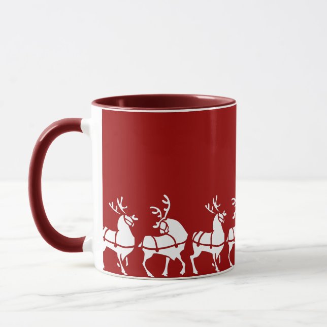 Caneca Café Reindeer Mug Presente de Natal Festivo (Esquerda)