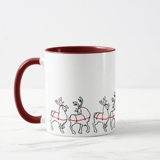 Caneca Café Reindeer Mug Presente de Natal Festivo (Esquerda)