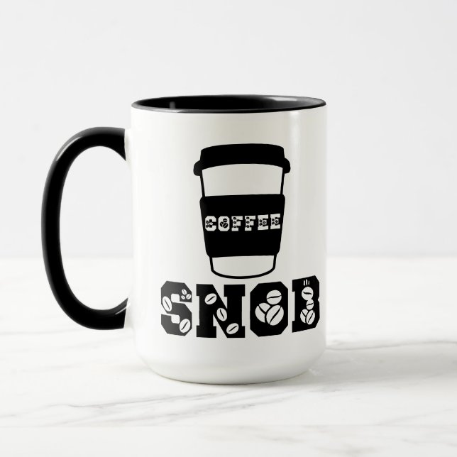 Caneca Café snob citação engraçada para a mãe entusiasta  (Esquerda)