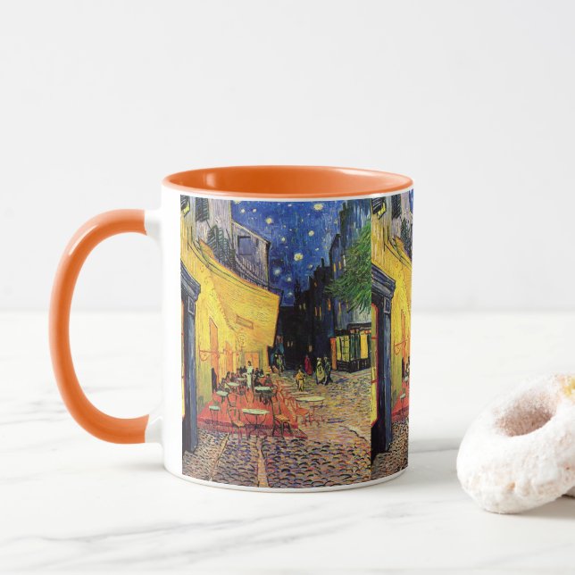 Caneca Café Terrace à noite por Vincent van Gogh (Com Donut)
