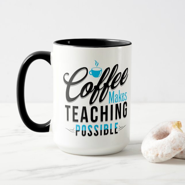 Caneca Café Torna Possível Ensinar 2 Mug (Com Donut)