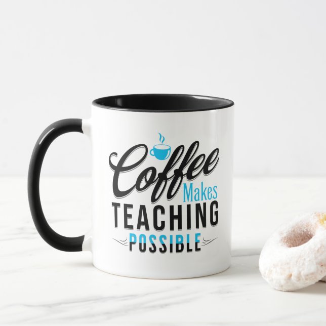Caneca Café Torna Possível Ensinar 2 Mug (Com Donut)