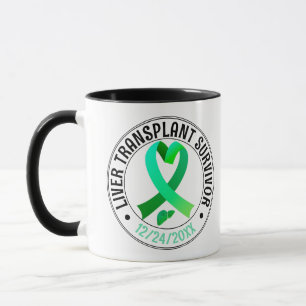 Caneca Café Verde Sobrevivente de Transplante Hepático