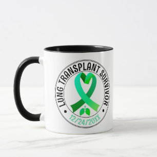 Caneca Café Verde Sobrevivente de Transplante Pulmonar