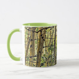 Caneca Café Verde Violeta Madeira de Aspen de Verão