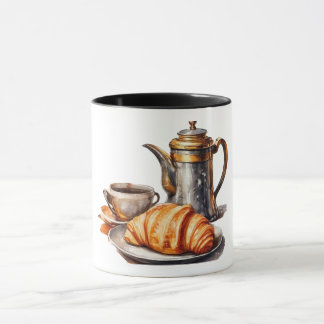 Caneca Café Vintage e Mug Croissant